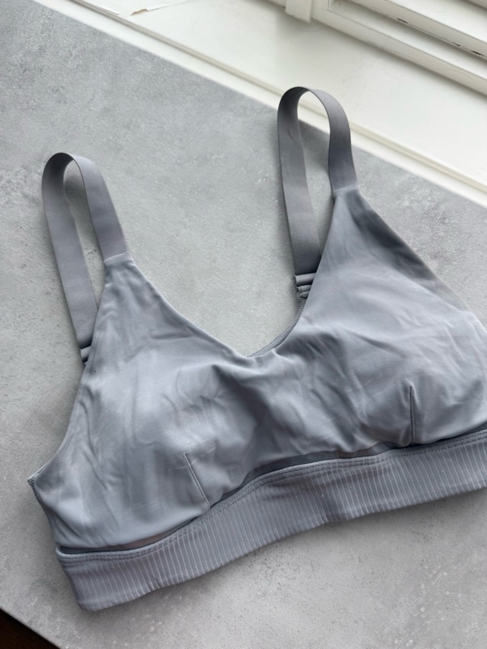 lululemon athletica Light Gray Support Bra with Ribbed Band